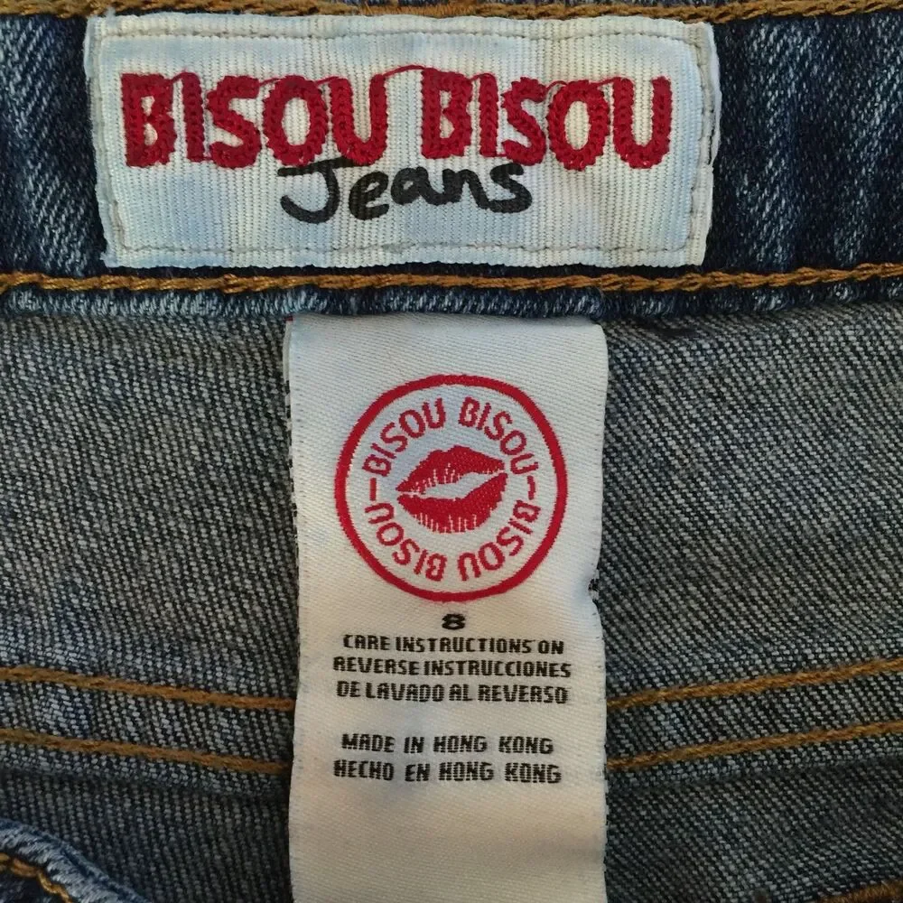Bisou Bisou Women's VTG Y2K Low Rise Straight Leg Ankle Jeans Size 8